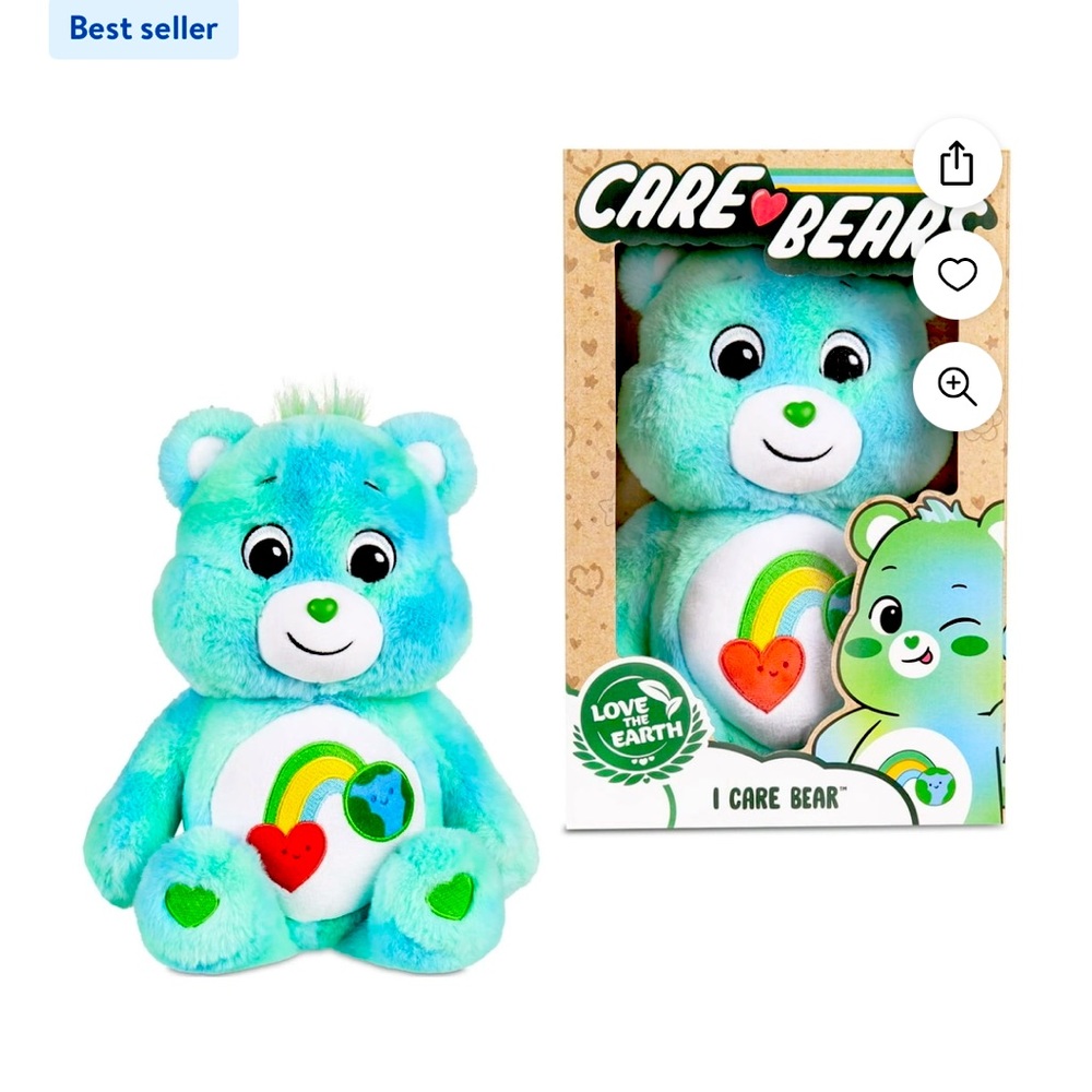 New Care Bears Plush Love The Earth I Care Bear 40th Anniversary